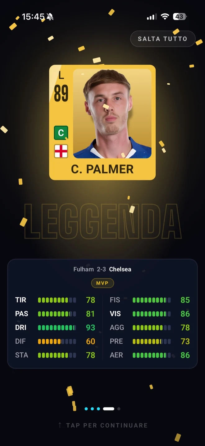 A real Pick7 screen showing a collectible card